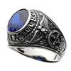 [Figmart] army college ring Blue synthetic stone [Silver 925 silver accessories] fr0298 No. 29