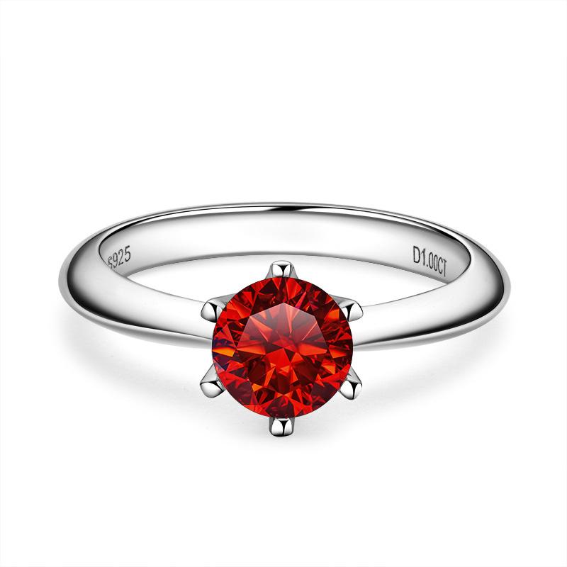 Bague Ringen Роскошные 100% настоящие 5-каратные кольца с муассанитом и бриллиантами для женщин, свадебные кольца из серебра 925 пробы, классические круглые ювелирные изделия, подарок с GRA