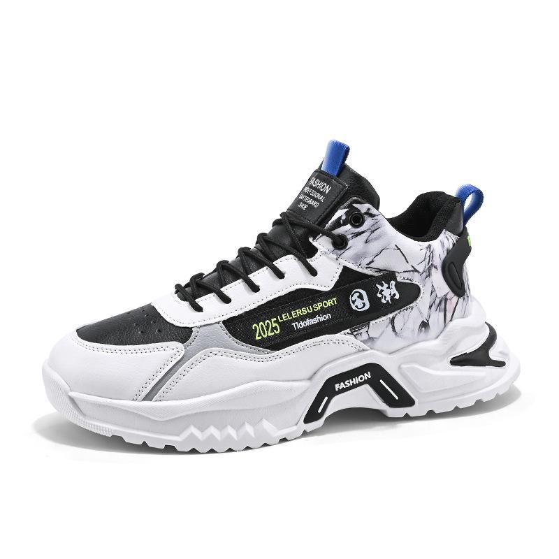 Men's shoes autumn new student high-top shoes youth running casual shoes platform leather winter shoes