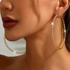 Women All Match Crystal Huge Ear Hoop Earrings