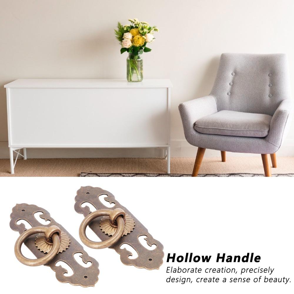2pcs Durable Cabinet Door Handle With Screws Antique Pull Handle Drawer Pull Handle  Wardrobes