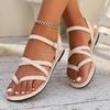 Модные легкие сандалии большого размера с открытым носком для женского лета, новые, с круглым носком и пряжкой, удобные повседневные сандалии