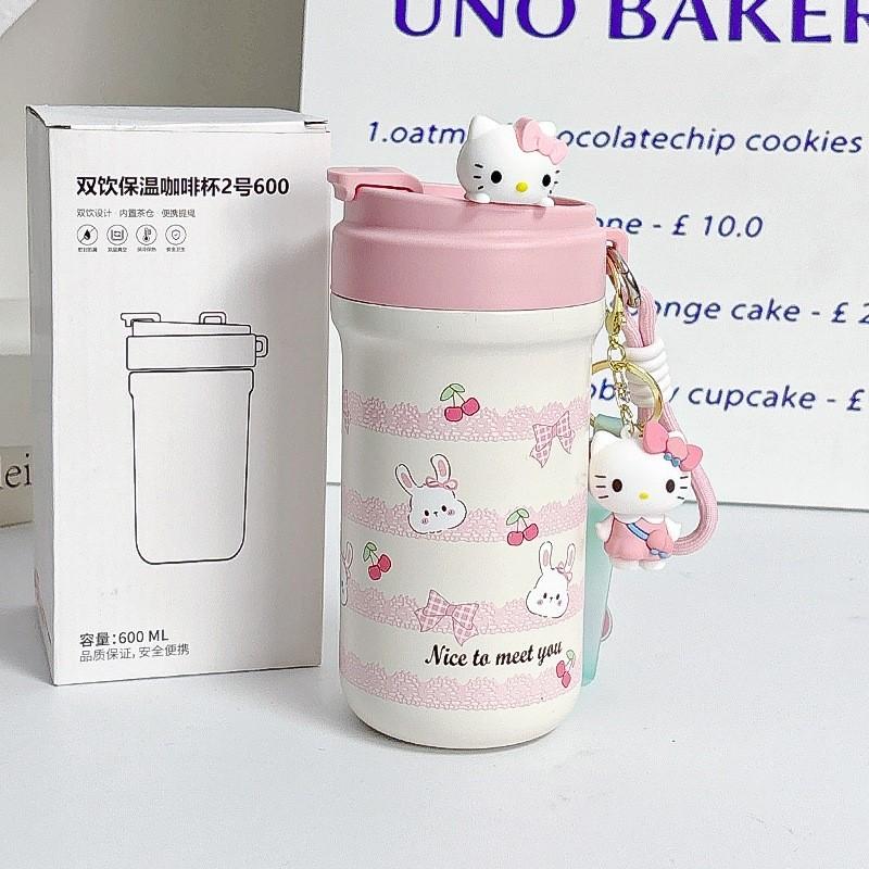 Sanrio Stainless Steel Travel Mug With Handle And Leakproof Lid For Kids And Students