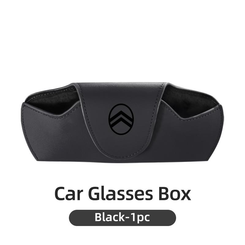 Leather Car Glasses Box Sunglasses Storage Holder For Citroen C4 C3 C1 C2 Berlingo Celysee Cactus Picasso Aircross Saxo Grand