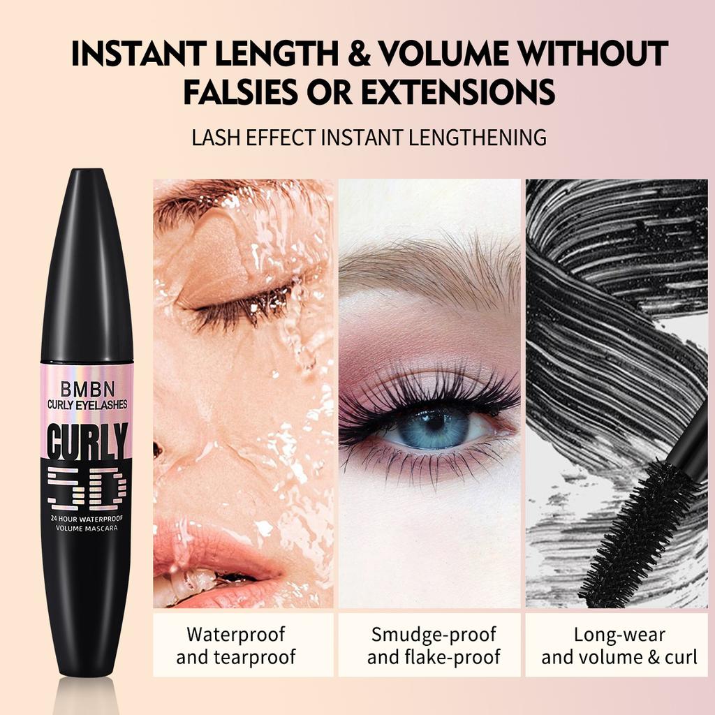 5D Curly Volume Mascara 24 Hour Waterproof Long Lasting Smudge Proof Eyelash Makeup
