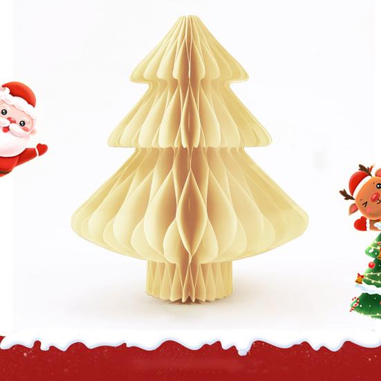 Сотовая Рождественская елка 3D Сотовая настольная центральная композиция Складная бумажная елочная игрушка для зимнего домашнего рождественского украшения для вечеринки