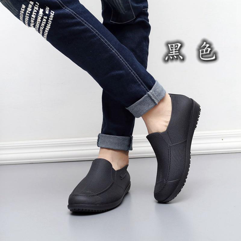 Модные мужские нескользящие водонепроницаемые садовые туфли, рабочие туфли для мойки автомобиля, эластичные резиновые сапоги до щиколотки, защитная обувь