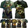 Fashion Cartoon Animal Frog 3D Printing T-shirt Summer Casual Round Neck Short-sleeved Unisex Sports Frog T-shirt