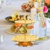 Европейский стиль 2-х уровневая золотая подставка для кексов статуя фруктовая конфета дисплей башня держатель для рождественского чаепития принадлежности для дома