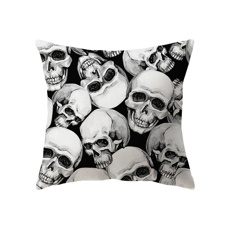 Skull Pillow Cover Sofa Cushion  Holiday Gift Party Decor Home