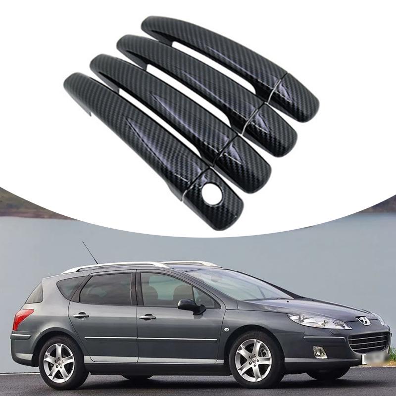 Carbon Fiber Pattern Door Handle Shell for 04-10 Peugeot 407 SW Coupe