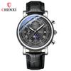 Chenxi Men's Watch Leather Chronograph Date Quartz Watches Phase Moon Timing Business Luminous Wrist Watch