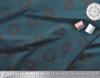 Soimoi Синяя Креп-Сатиновая Ткань с Геометрическим Принтом Линии и Круги из Японии 1 метр 42 дюйма