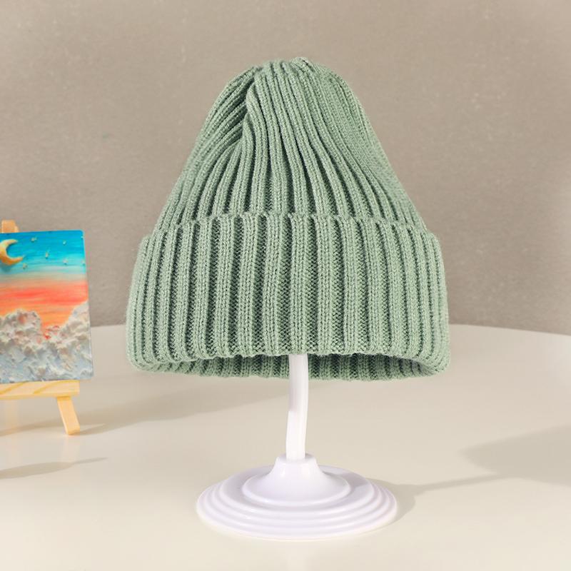 Зимняя вязаная шапка для девочек сладких конфетных цветов, для мальчиков и детей, мягкая теплая шапка для улицы, детская модная шерстяная шапка