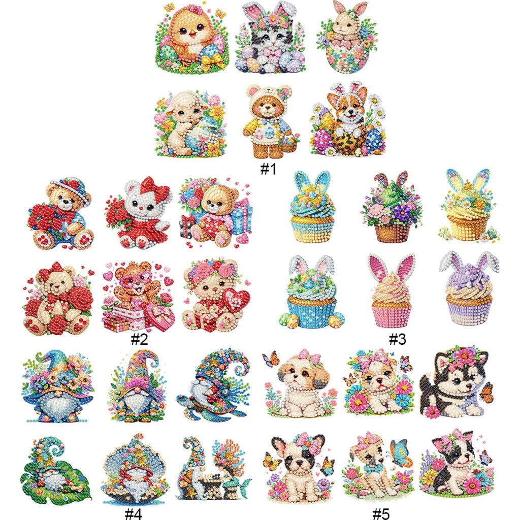 6Pcs Diamond Painting Refrigerator Magnets Cute Diamond Painting Magnets Diamond Art Magnets DIY Art Crafts for Adults Beginners