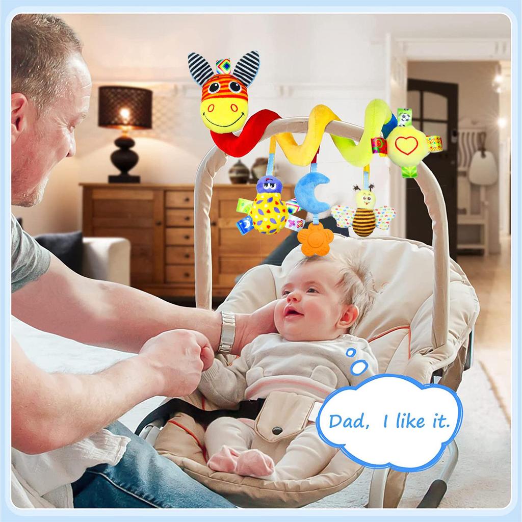Красочный детский конверт-кокон с рисунком осла и насекомых: Подвесная игрушка с погремушкой, шуршащей бумагой и плюшевым комфортом для новорожденных