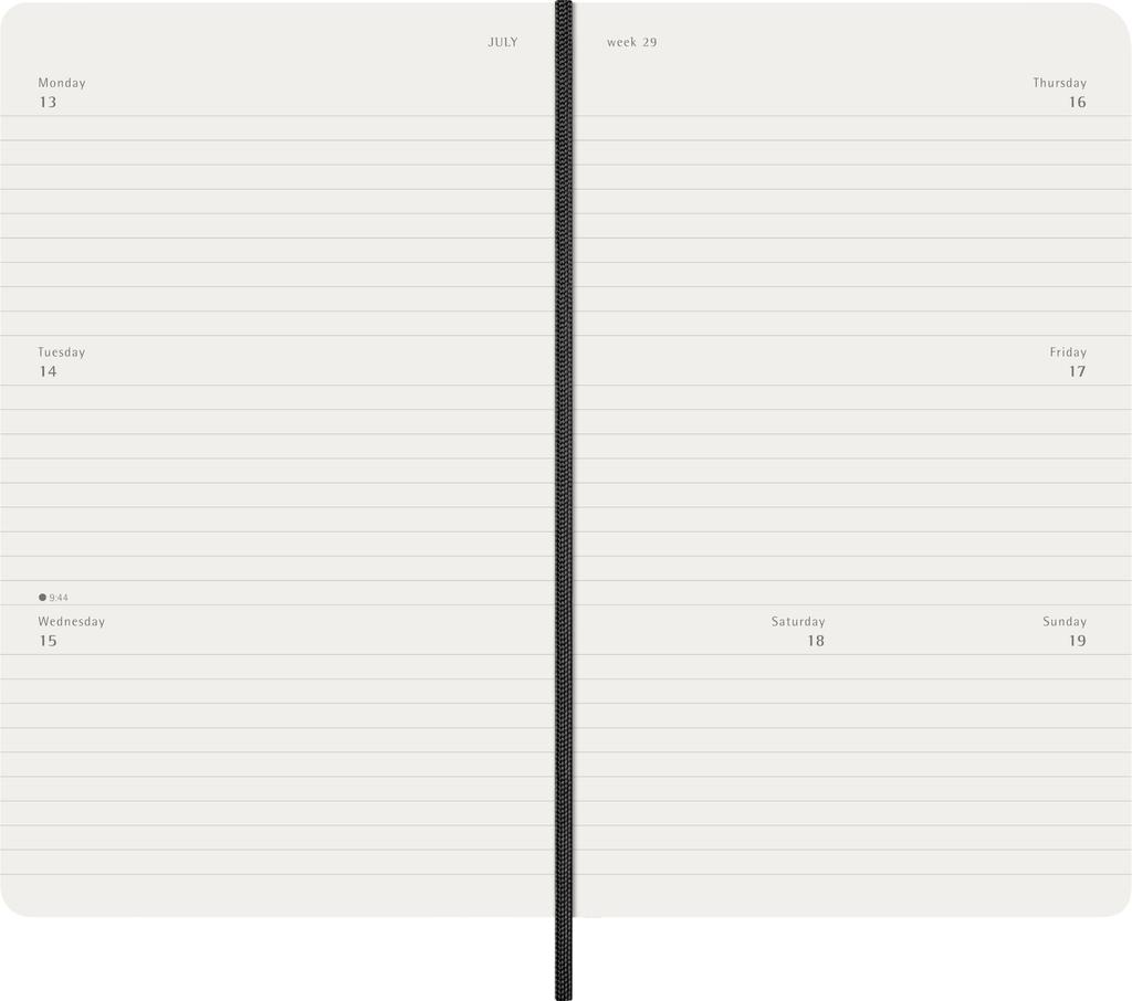Moleskine 2026 January Weekly Large Size x Soft DSB12WH3Y26 Planner, Start, 12-Month Diary, Horizontal, (13cm 21cm), Cover, Black,