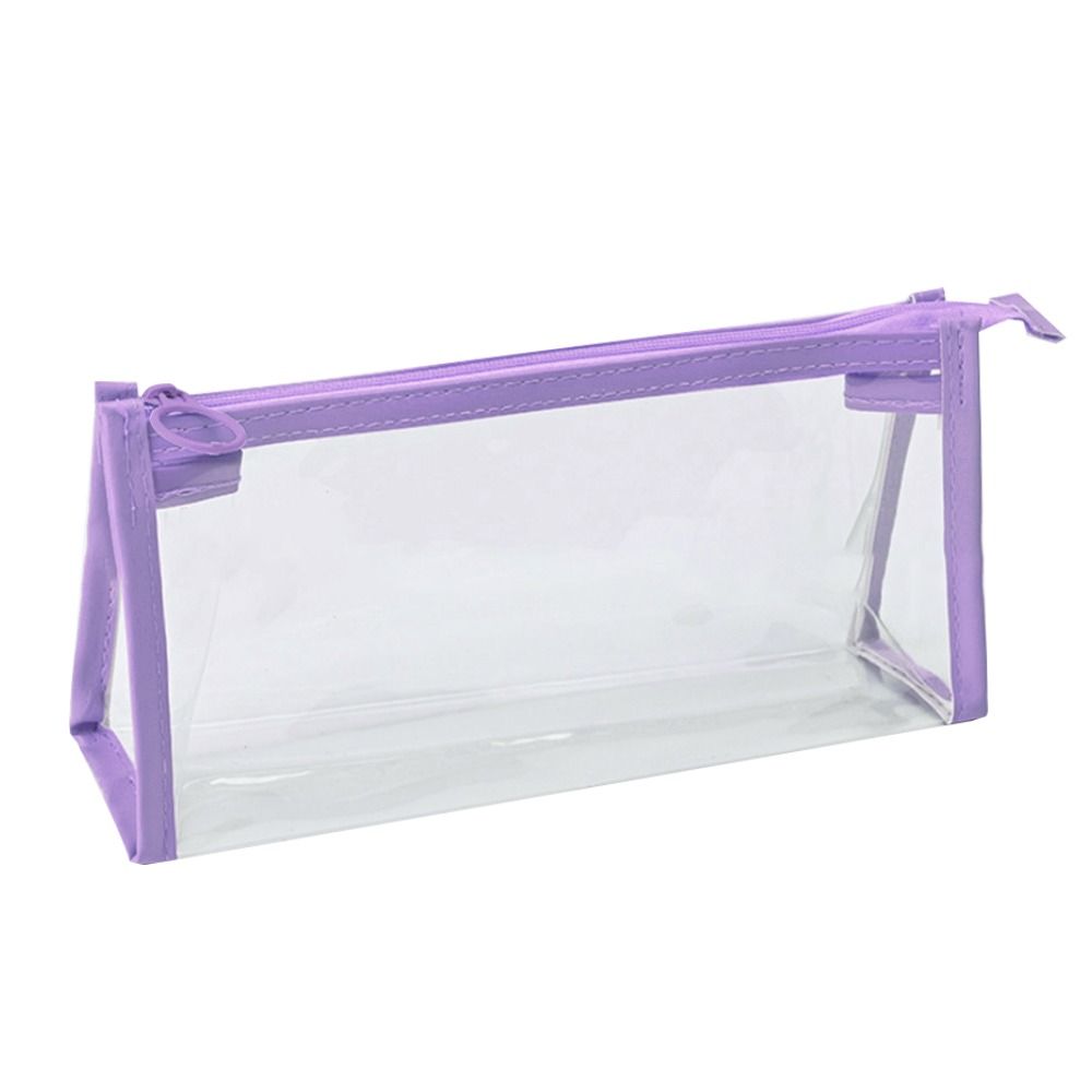 With Zipper Pencil Bag PVC Storage Bag Office School Supplies Triangular Pencil Case Student