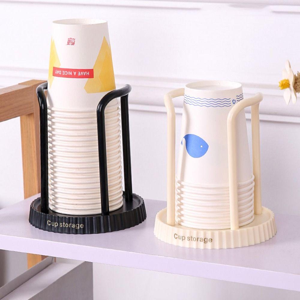 Space Saving Cups Dispenser Rack Shelf Mug Display Stand New Disposable Cup Storage Holder Home