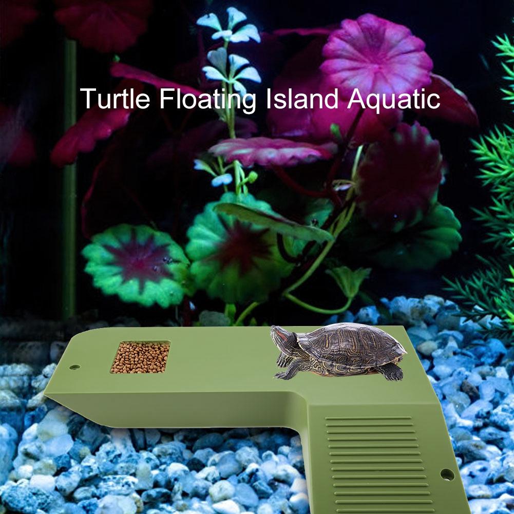     Floating Island   Pet Reptile   Supplies Aquarium Ornament(Green)