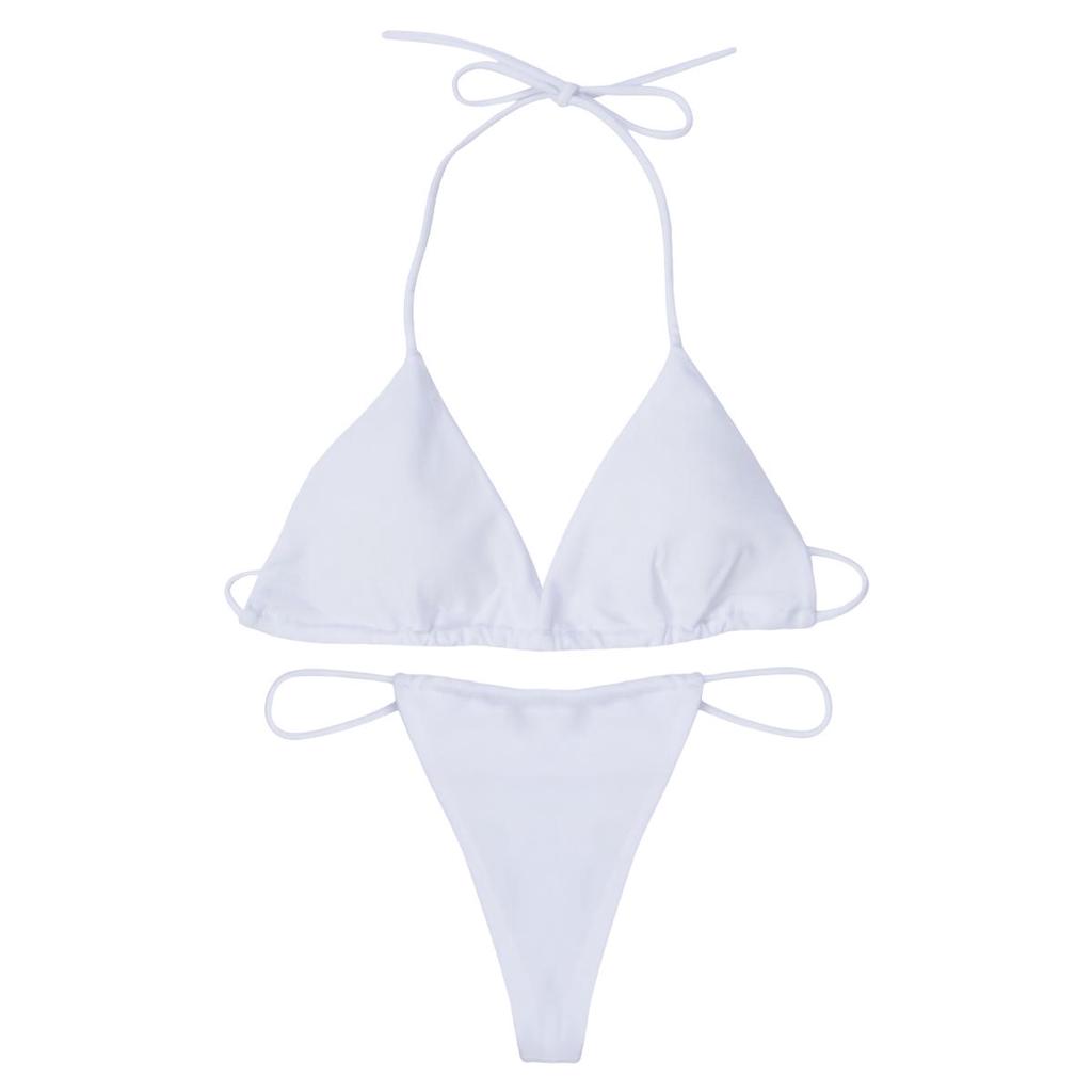 Женский микро-бикини, купальник, сексуальный однотонный купальник, стринги, повязки, пляжная одежда с эффектом пуш-ап