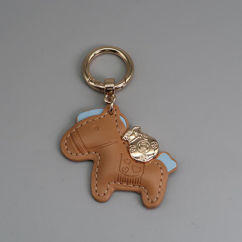 Женский брелок для ключей из искусственной кожи в виде лошади, милый брелок в виде пони, аксессуары для сумки, брелок для ключей, мода