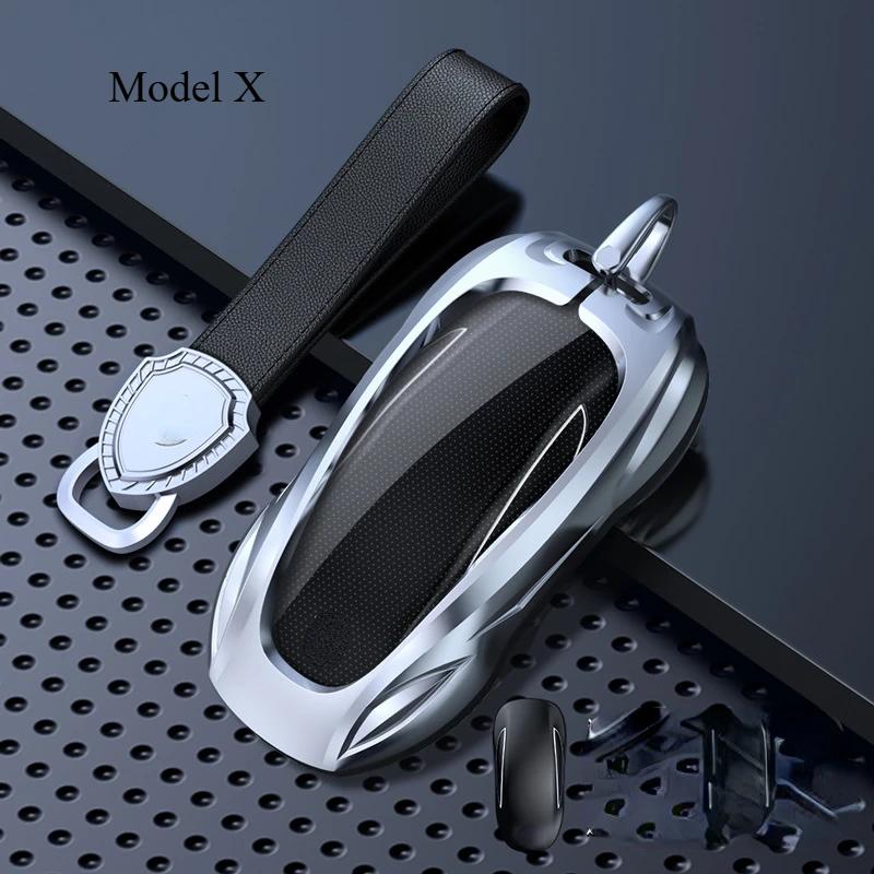 For Tesla Model 3 Y S Model X Zinc Alloy Black Car Key Protection Shell Cartoon Smart Remote Key Cover Car Accessories
