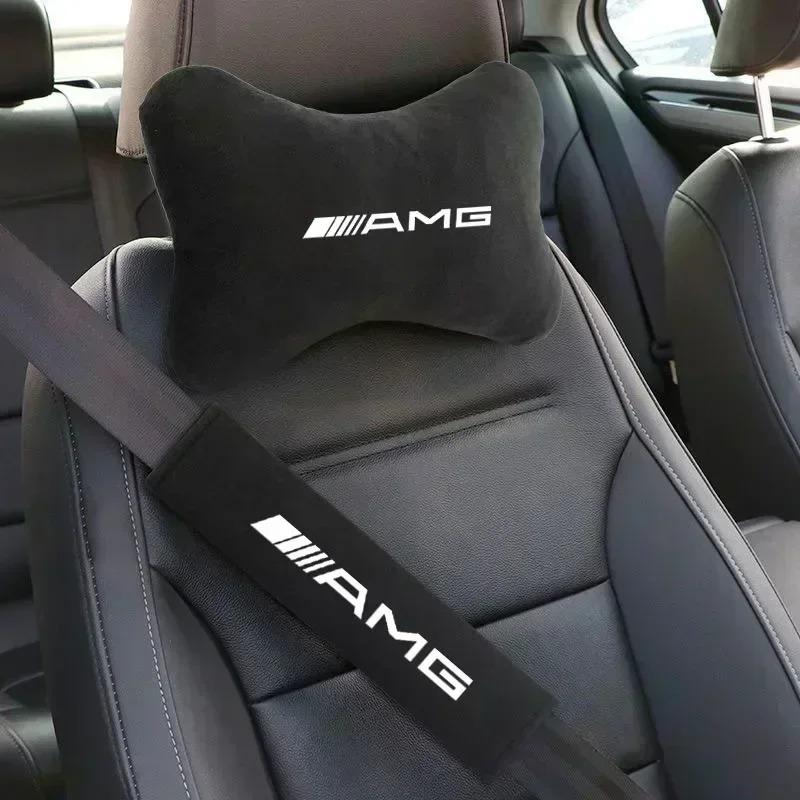 OFK3 Car Headrest Neck Support Seat Auto Breathable Pillow Protector Neck Compatible For Mercedes Benz AMG C180 C200 C260 C300 W108