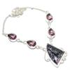 Rhodochrosite, Amethyst Gemstone 925 Sterling Silver Jewelry Necklace 18" Z0D06