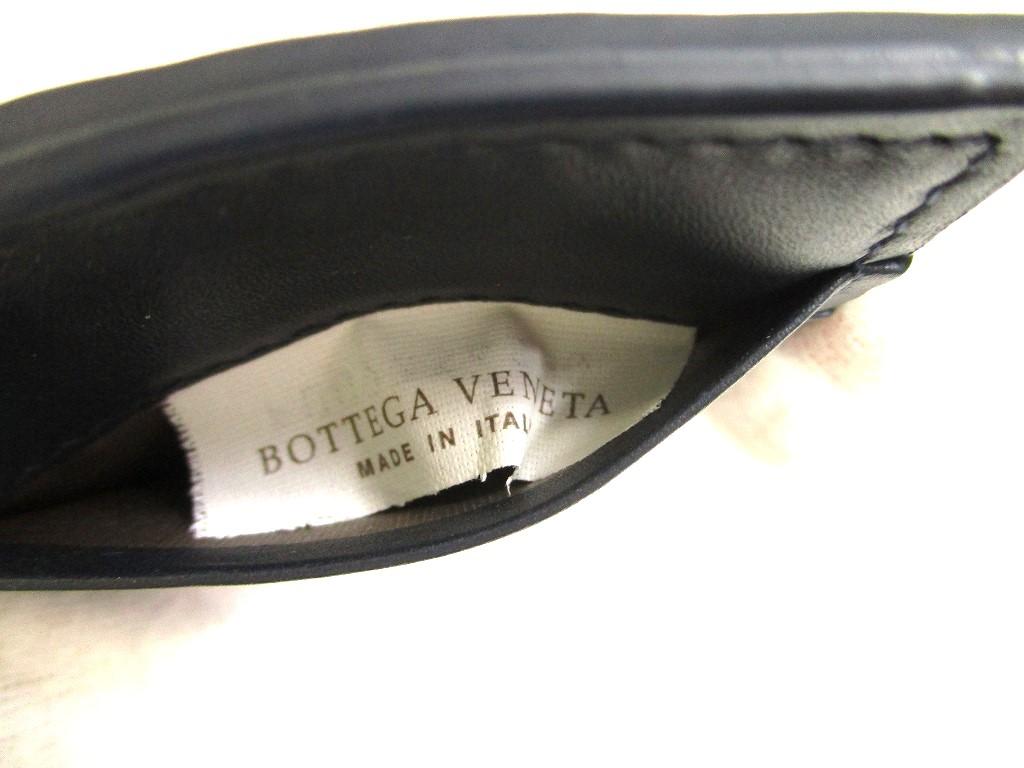 Подлинный кошелек для монет BOTTEGA VENETA Intrecciato темно-синего цвета из кожи #9705, восстановленный