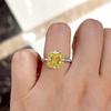 CopperWedding Ring Lady Bright Yellow Crystal Accessories for Women Fashion Aesthetic Jewelry for Engagement Party