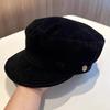 Короткий козырек замшевые береты шляпа художника с плоским верхом винтажная шляпа художника для девочек