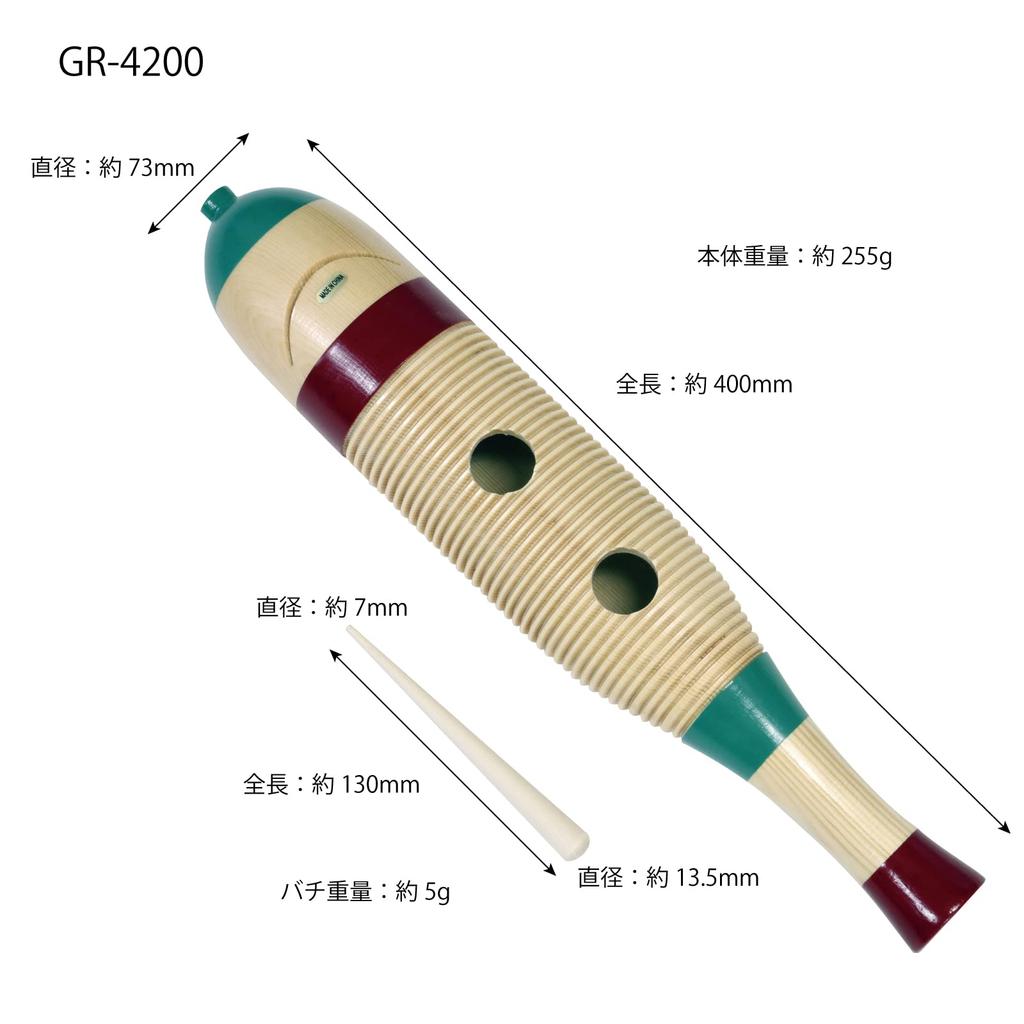 Kiktani Wood Guiro в форме рыбы с палочкой общая длина 410 мм GR-4200