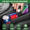 Premium Leather 2 PC Car Seat Gap Filler Organizer, Multifunctional Car Seat Organizer With Cup Holder For Drink,Car Leather Cup Holder Gap Bag Front