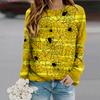 Tops For Women Spider Web Print Round Neck Long Sleeve T-shirt Fall Casual Slim Pullover Women's Long Sleeve Top