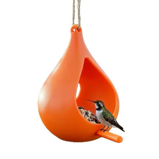 Подвесная кормушка для птиц в форме капли, кормушка для колибри с жердочкой, простая в наполнении, подвесная