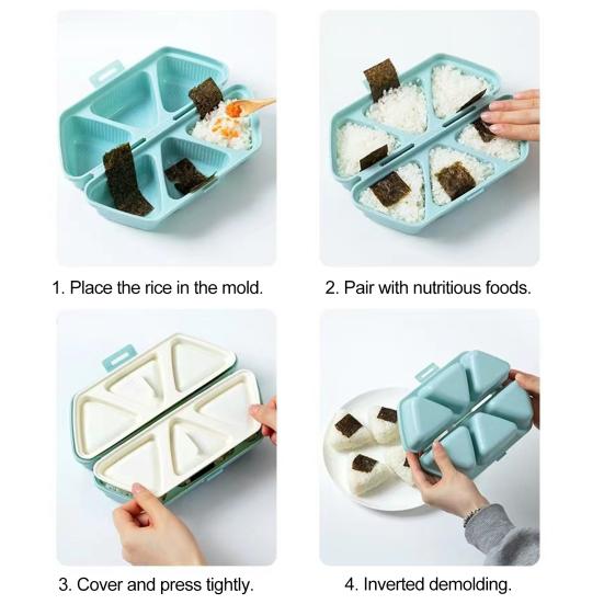 Форма для рисовых шариков, легкая форма для снятия формы, треугольная форма для суши, многоразовая пищевая треугольная форма для онигириса для дома