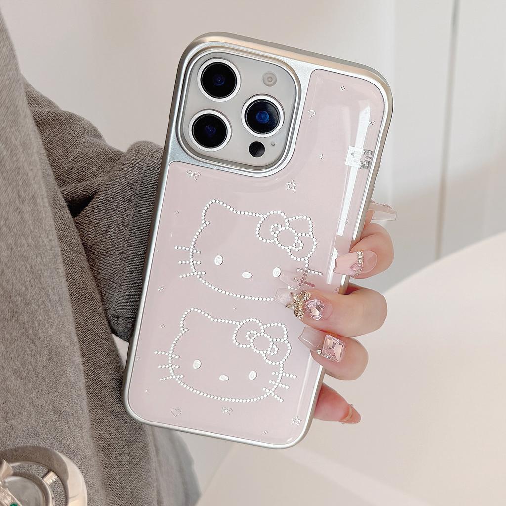 Позолоченная Эпоксидная Смола IPhone 16 Милый Дизайн с Кошкой, Подходит для Моделей Apple 15 Pro Max и 17, Гальванизированный Huawei Mate Samsung