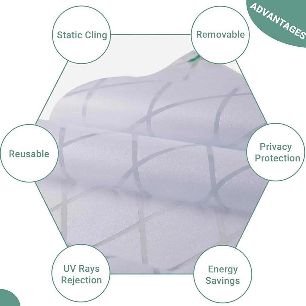 Матовая оконная пленка Mul-size Lattice, защитная пленка для окон, статическая клейкая виниловая непрозрачная наклейка на стекло, неклейкая, анти-УФ