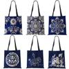 Vintage Print Casual Shoulder Bag Flowers Leaves Women Shopping Reusable Handbag Large Capacity Canvas Travel Beach Tote Bags