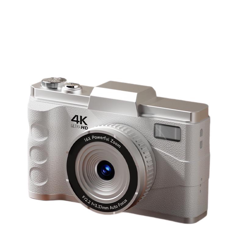 4K HD Retro Digital Camera, 64MP, Dual Lens, 16x Optical Zoom, Ideal for Student Photography