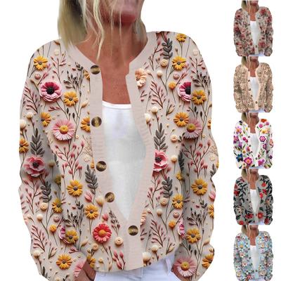 Женская мода с длинным рукавом, рождественский принт «Снеговик-снежинка», куртка, кардиган