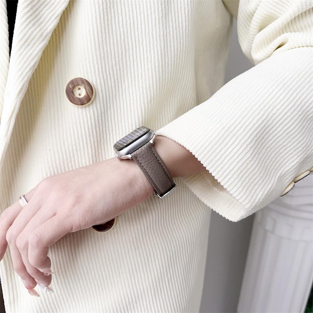 Тонкий кожаный ремешок для Apple Watch Ultra Band 49 мм серии 7 8 41/45 мм Correa 38/42 мм Браслет на запястье iWatch SE 6 5 4 3 40 мм/44 мм
