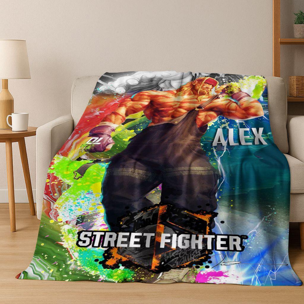 Ретро Street Fighter 6 Персонажи Игра Чун-Ли Арт Фланелевое Одеяло, Уютное Мягкое Плед для Дома Спальни Кровати Дивана Покрытие Дети