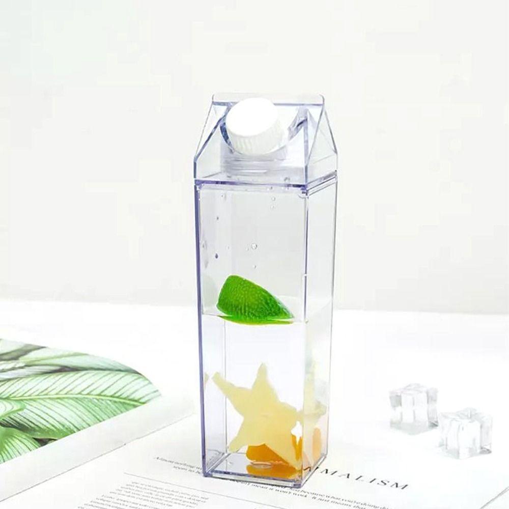 Juice Leak-Proof Transparent Large Capacity Plastic Milk Carton Water Bottle Drinking Bottle