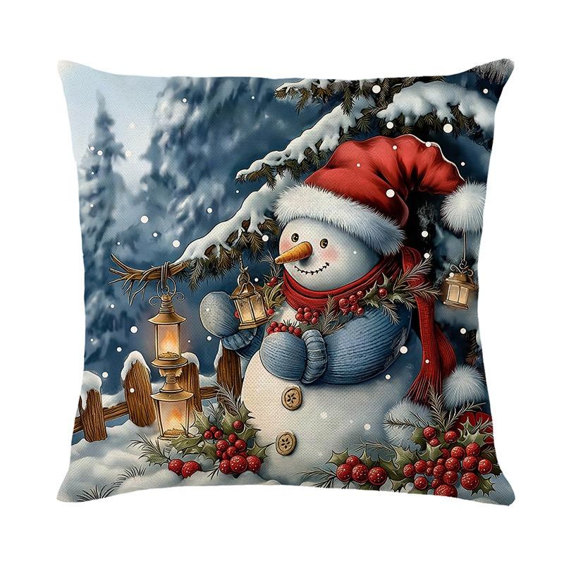 Рождественский декор для дома, чехол для подушки, Санта-Клаус, олененок, снеговик, напечатанный на диване, подушка, набор для украшения комнаты, подарок другу
