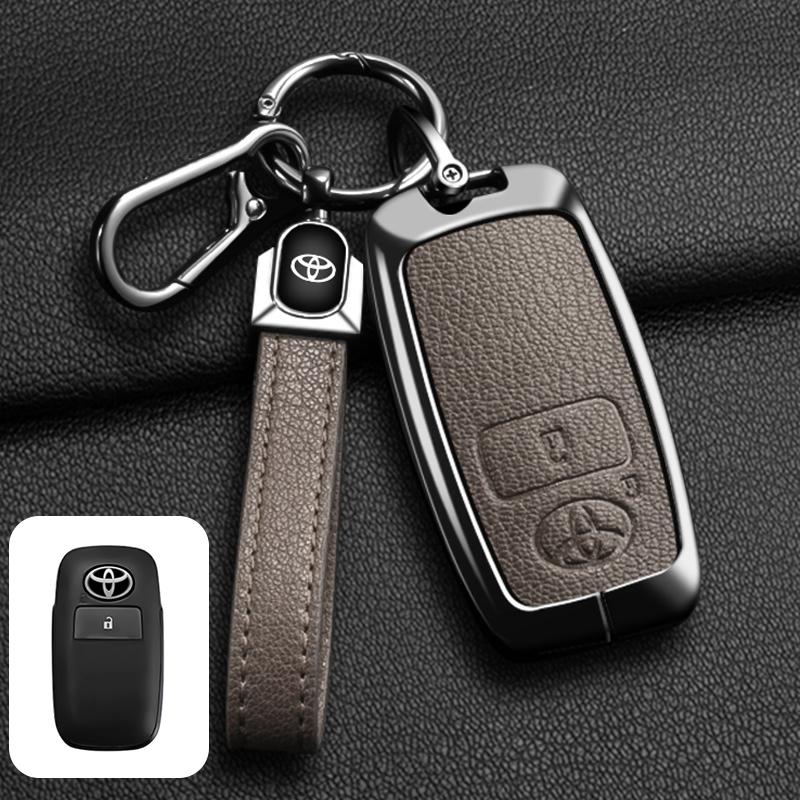 LATE7 Zinc Alloy Goatskin Car Remote Key Case Cover Shell for Toyota Yaris Ativ Raize Veloz Avanza Rush Auto Keychain Accessories