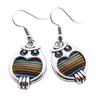[R6506] - Handmade 'Colombine & Harlequin' Multicoloured Earrings - 20x16 Mm (owl)