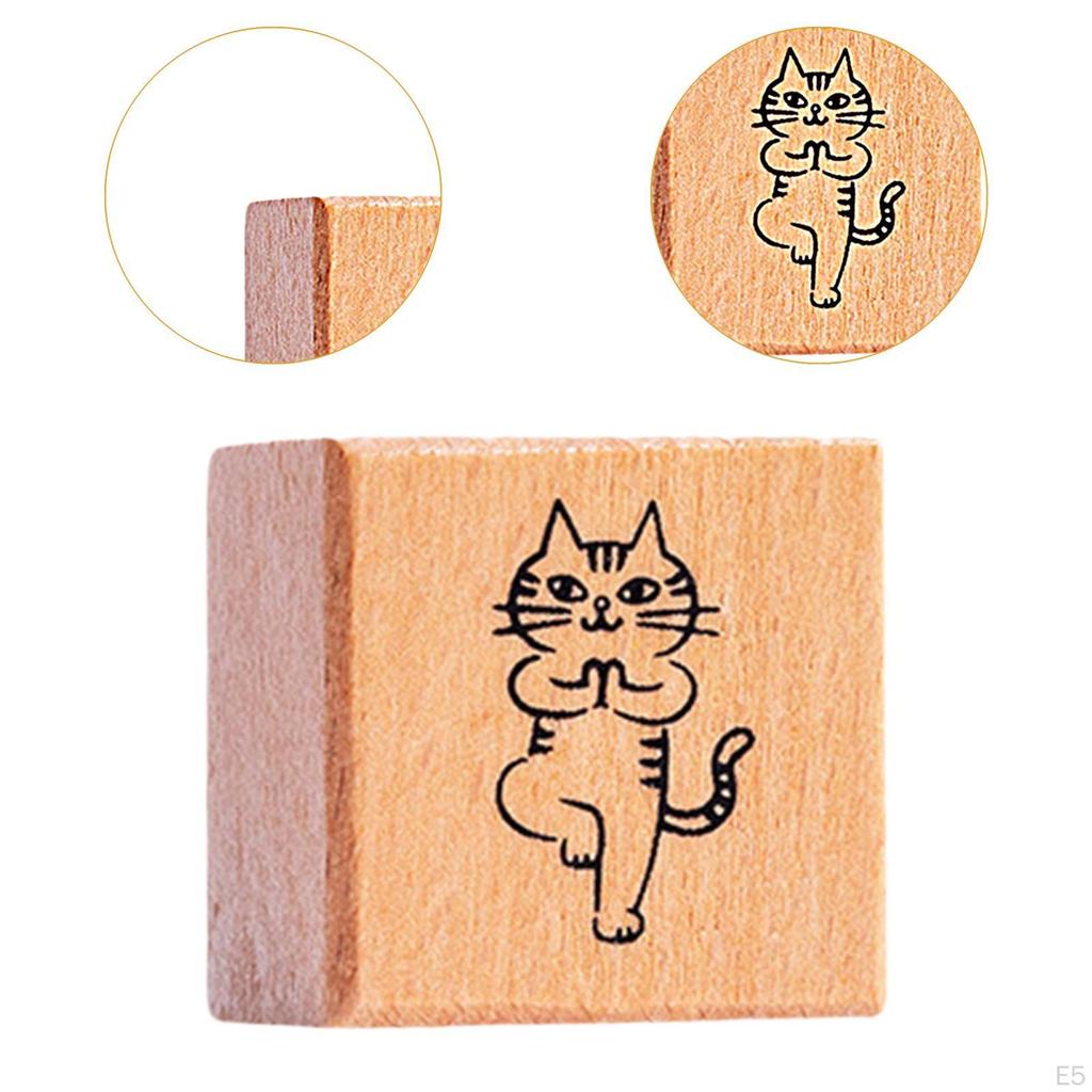 Кошка штамп милый зверек 1.2 дюйма для детей деревянный резиновый штамп почтовая рассылка скрапбукинг письмо