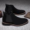 Men's High-Top Suede Leather Chelsea Boots - Autumn/Winter Slip-On Ankle Boots, Plus Size, Formal/Casual Use